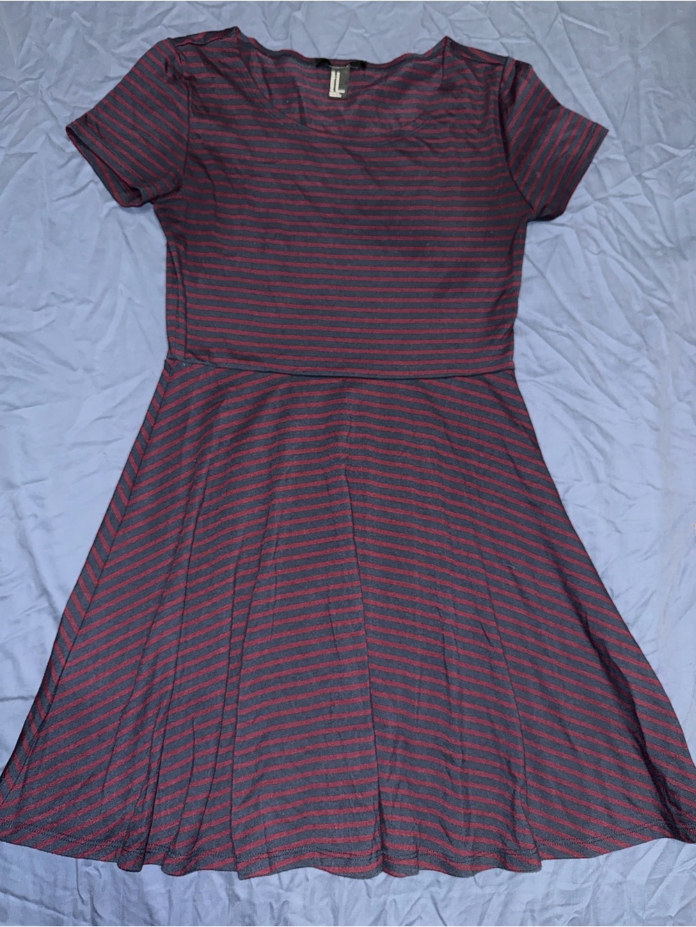 Forever 21 Red and Navy Striped Mini Dress